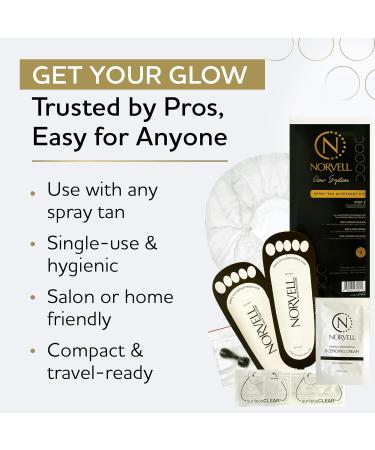 Norvell Spray Tan Accessory Kits Tanning Essentials Single-Use Kits with Spray Tan Feet Pads Hair Nets Nose Filters Eye Protectors & Blending Cream (10 Single-Use Kits) - Buy Online on GoSupps.com