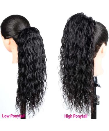 Human Hair Ponytail Hair Piece Human Hair Drawstring Ponytail Extension Water Wave Ponytail Natural Color Brazilian Remy Hair Ponytail Clip in Hair Extensions for Black Women Ponytail Hairpiece for 26inch 100g Water Wave - Buy Online on GoSupps.com