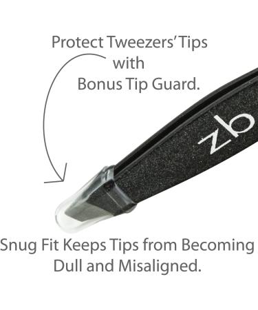 Tweezers - Surgical Grade Stainless Steel - Slant Tip for Professional Eyebrow Shaping and Facial Hair Removal - with Bonus Protective Pouch - Best Tool for Men and Women (Black) - Buy Online on GoSupps.com