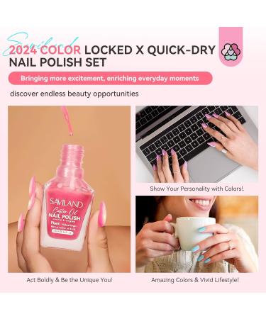 SAVILAND Ombre nail polish set of 6 pieces Magical pink blue gold purple ombre summer nail polish colors air drying plantbased nail polish with castor oil natural nail polish set - Buy Online on GoSupps.com