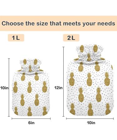 Buy Naanle Gold Glitter Pineapple Water Bottle - 2L Large Hot Water Bottle for Bed & Pain Relief | Perfect Heat & Cold Therapy Solution - Buy Online on GoSupps.com