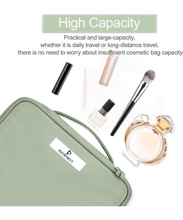 Pocmimut Green Makeup Bag for Women - Large Cosmetic Travel Toiletry Bag for Girls - Buy Online on GoSupps.com
