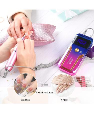ANGNYA 35000RPM Electric Nail Drill - Portable Rechargeable E-File Machine for Acrylic Nails with 6 Bits and Dust Brush - Buy Online on GoSupps.com