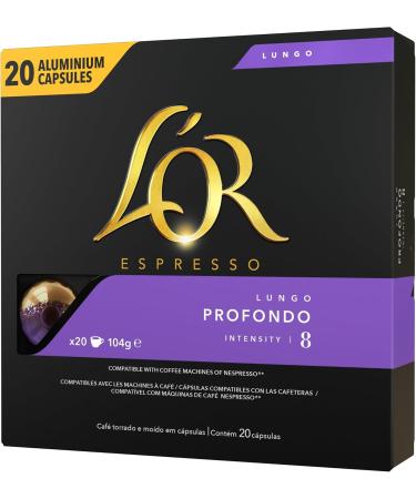 L'Or Espresso Caf Profondo Intensit 8 Aluminum Capsules Compatible with Nespresso Machines - Buy Online on GoSupps.com