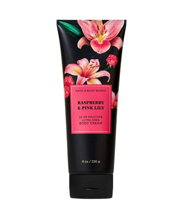 Bath and Body Works RASPBERRY & PINK LILY Ultra Shea Body Cream 8 Ounce 2020 Limited Edition