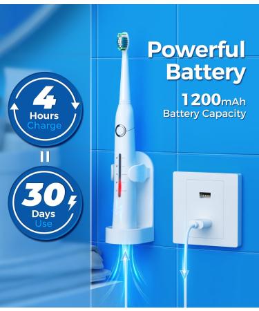 Electric Toothbrush for Adults - 40 000 VPM Deep Cleaning 5 Modes 8 Brush Heads & Travel Case - Optimal Oral Care - Buy Online on GoSupps.com