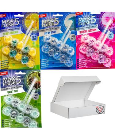 Citrus Sparkle Ocean Spray Forest Pines & Tropical Blossom Toilet Rim Block Cleaner (Twin pack) - 04 Mixed Packs