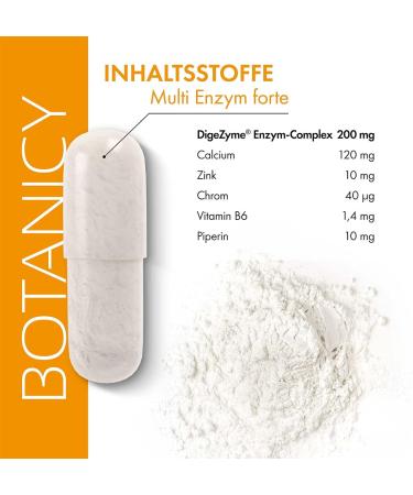  Botanicy Botanicy MULTI ENZYM FORTE - Normalizes digestion even in cases of lactose intolerance - DigeZyme multi-enzyme complex with digestive enzymes amylase protease lactase lipase and cellulase - Buy Online on GoSupps.com