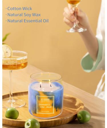Shop Lavender Candle - 2 Wick Soy Wax 80-Hour Burn Strong Scent | Aromatherapy & Gift for Women | Coastal Ocean Effect - 12oz - Buy Online on GoSupps.com