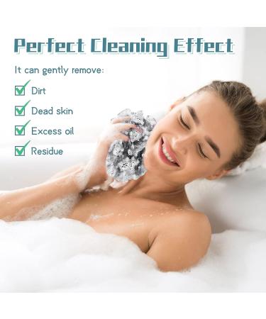 10 Pcs Bath Shower Loofah Sponge Set - Exfoliating Body Wash Scrubber for Men and Women - Includes 4 Black, 4 Deep Cyan, 2 Gray Poufs - Buy Online on GoSupps.com