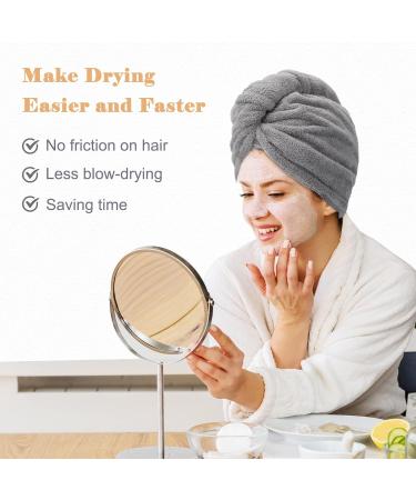 FREATECH Microfiber Hair Turban - Quick-Drying Towel for Women & Kids | Soft Absorbent Frizz-Free Hair Towel - 3 Colors: Pink Light Blue Gray - Buy Online on GoSupps.com