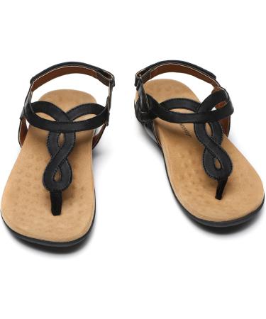 Women's Orthopedic Sandals with Arch Support - Athlefit Comfortable Orthotic Flip Flops in Black (Size 8.5) - Buy Online on GoSupps.com