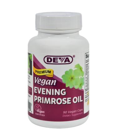 Deva Vegan Evening Primrose Oil - Unrefined - Cold Pressed - Gluten Free - 90 Vegan Capsules (Pack of 2)