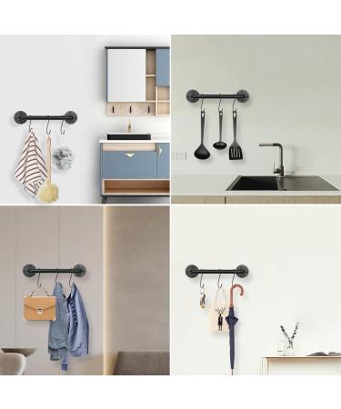 Industrial Pipe Towel Bar Rustic Iron Decor Bathroom Hardware Towel Bar Accessory Heavy Duty Wall Mounted Bath Towel Rack Holder Black (18 Inch) (Black 12 Inch) - Buy Online on GoSupps.com
