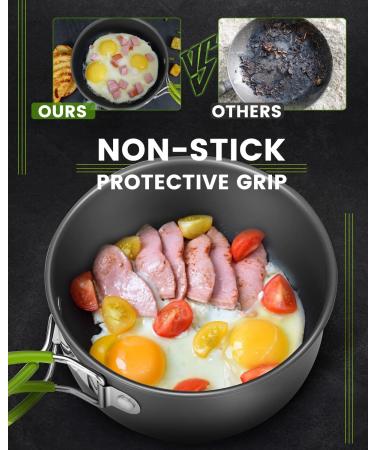 OUOYYO 13PCS Camping Cookware Mess Kit with Camping Stove - Compact & Durable Set for Backpacking, Hiking, and Camping - Buy Online on GoSupps.com