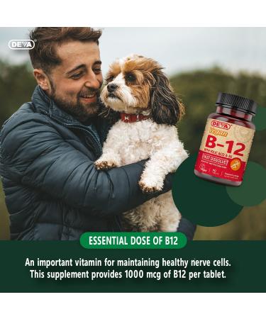Deva Vegan B12 Fast Dissolve Supplement 1000mcg - 2-Pack 90 Count Tablets - Methylcobalamin B12 Folic Acid B6 - Lemon Flavor - Buy Online on GoSupps.com