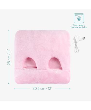 Navaris USB Foot Warmer - Electrically Heated Thermal Pillows for Feet with 3 Temperature Levels & Auto Switch-Off | Washable Pink (30.5x28x7.5cm) - Buy Online on GoSupps.com