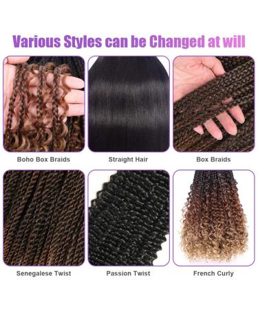 Aomig Pre-Stretched Braiding Hair - 2PC Ombre Brown Professional Art Fiber Extensions for Box Braids & Simple Braids - Buy Online on GoSupps.com