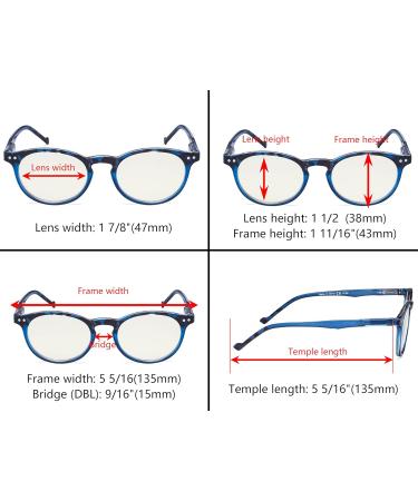 Eyekepper 5 Pack Women's Blue Light Filtering Glasses - Oval & Round Anti-Glare +0.50 Reading Glasses - Fashionable Digital Eye Protection - Buy Online on GoSupps.com