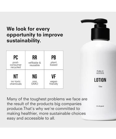 Public Goods Body & Hand Lotion for Women & Men | Natural Moisturizing Daily Lotion for Dry & Itchy Skin | Paraben & Sulfate Free | Made with Organic Essential Oils | Made in Canada | 12 Fl Oz Bottle 12 Fl Oz (Pack of 1) - Buy Online on GoSupps.com