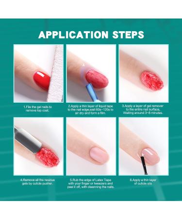 Buy Gel Nail Polish Remover (2 Packs 15ML) Fast & Easy Removal with Liquid Latex Tape | Professional Gel Polish Remover Tools - Buy Online on GoSupps.com