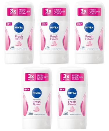 Nivea Fresh Flower Anti-perspirant Deodorant Solid Stick for Women 5x50ml - Pack of 5 - Buy Online on GoSupps.com
