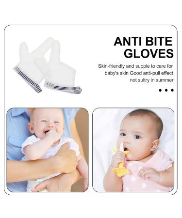 KALLORY Breathable Thumb Sucking Guard for Kids - Adjustable Thumb Protector Gloves for Infants - White - 13x7.5x0.5cm - Buy Online on GoSupps.com