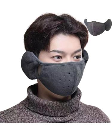 Holdes Half-Sighted Winter Warmer Mask - Breathable Dust Face Cover with Earmist & Plush Earmaker - Dark Gray | International Shipping Available - Buy Online on GoSupps.com