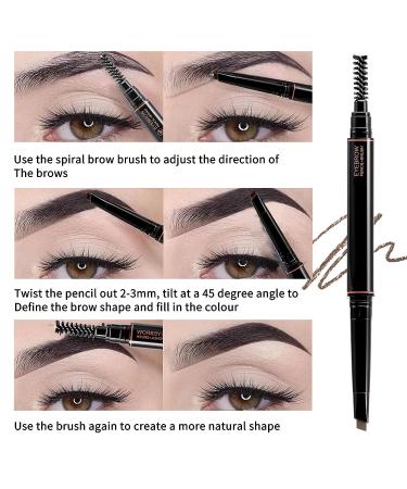 Boobeen Brow Definer Pencil Set - Waterproof Double-Headed Eyebrow Pencil with 4 Refills, Long Lasting Brown Shade - Buy Online on GoSupps.com