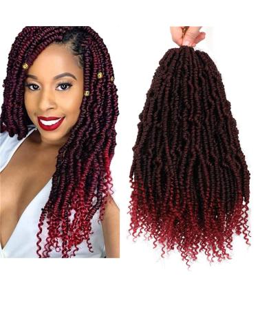 Bomb twist crochet hair 6packs / Lot 14 inch omber jump twist hair passion twist hair crochet borders synthetic hair extension with curly end (tbug)