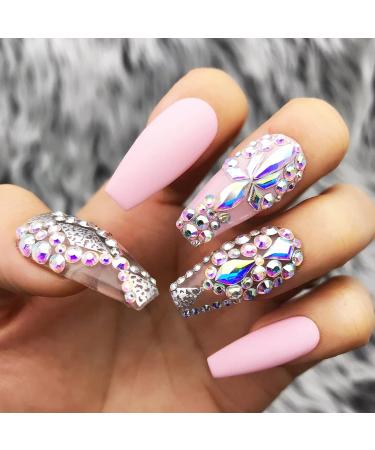 1500 Multicolored Nail Stones - Rhinestones for Gel Nails with 20ml Glue Picker & Tweezers | 6 Sizes Nail Glitter Stones - Buy Online on GoSupps.com