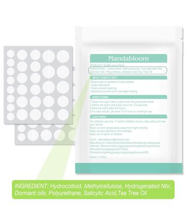 120 Pack Mandabloom Acne Pimple Patches with Tea Tree Oil & Salicylic Acid - Hydrocolloid Acne Dots for Face Zits & Breakouts - Buy Online on GoSupps.com