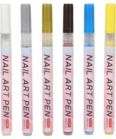 Nail Graffiti Pen Safe 12 Colors DIY Easy Grip Portable Nail Art Pens Set for Abstract Lines - Buy Online on GoSupps.com