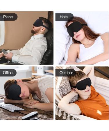 Eye Mask for Sleeping 3D Contoured Cup Sleep Mask for Men Women Soft Breathable Blackout Blindfold Travel Eye Cover Night Sleeping Mask with Adjustable Buckle for Side Sleeper (Black 1 Pack) - Buy Online on GoSupps.com