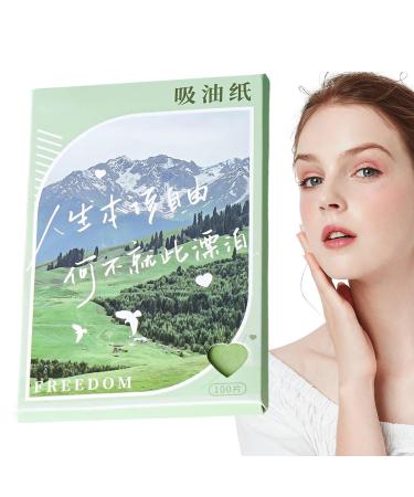 100 Oil Control Blotting Sheets Face Oil-Absorbing Pads Facial Oil Blotting Papers Blotting Paper for Oily Skin Face Blotting Paper for Oily Skin Face Oil Blotting Sheets Green