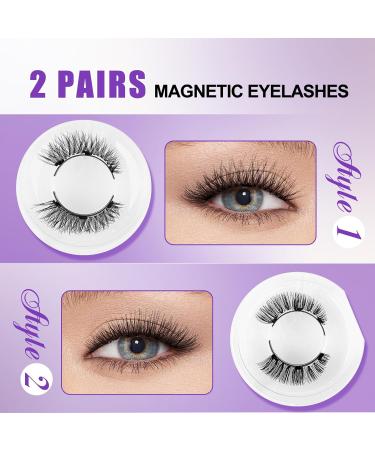 Magnetic Eyelashes 2 Pairs Reusable Magnetic Lashes with Applicator No Glue Magnetic Eye lashes Natural Look without Eyeliner Magnetic Lashes Kit(magnetic lashes-K8+604) CX-K8+604 - Buy Online on GoSupps.com