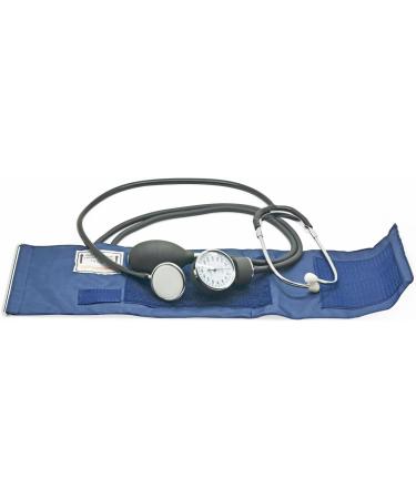 Belmalia Manual Arm Blood Pressure Monitor with Dual Head Stethoscope - Aneroid Sphygmomanometer & Cuff Bag - Blue/Black - Buy Online on GoSupps.com