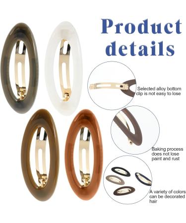 Cobee French Barrette Hair Clips Matte Ellipse Large Hair Barrettes Fine Thin 4 Pcs - Buy Online on GoSupps.com