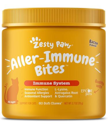 Zesty Paws Cat Allergy Relief - Anti Itch Supplement - Bacon - 2.7 Oz.