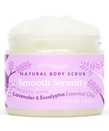 Scrubadub 10oz Lavender Eucalyptus Body Scrub | 5 Natural Ingredients | Exfoliating Scrub For Face  Hands  Feet & More | Made in USA | Sea Salt Scrub Lavender Eucalyptus (Smooth Serenity)