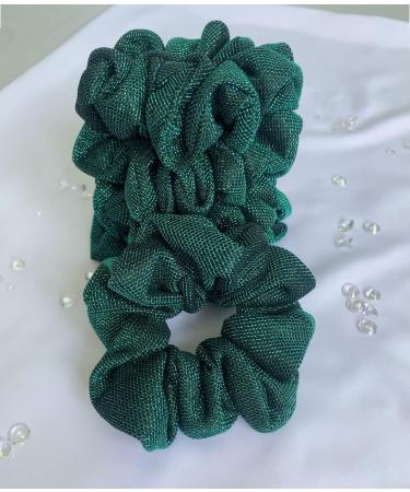 Forest Glitter Green Elastic Hair Tie Scrunchies Ponytail Holders for Women Girls - Buy Online on GoSupps.com