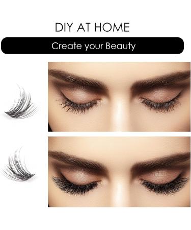 72PCS 3D False Eyelashes Natural Look D Curl Reusable Cluster Lashes - DIY Eyelash Extensions Mix 10-16MM | DM06 Volume - Buy Online on GoSupps.com