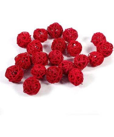 20 Decorative Red Rattan Balls - Perfect for Ornaments Bowl Fillers Weddings & Christmas - Pet-Friendly - Buy Online on GoSupps.com
