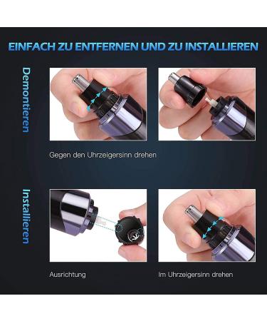 KouRy 4-in-1 USB Rechargeable Ear Nose Hair Trimmer - Portable Electric Clipper for Men & Women Waterproof Double-Edge Stainless Steel Blades - Buy Online on GoSupps.com