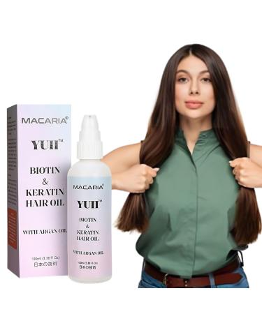 Macaria Herbal Pvt ltd YUII Biotin hair Oil With Argan Oil For Dull Frizzy & Dry Hair Biotin Hair Oil Growth