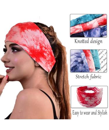 Bohend Boho Headbands Wide knotted Hair Bands Fashion Printing Bandeau  Travel Stretchy Cotton Headband Sport Yoga Hair Accessories for Women and  Girls (F)