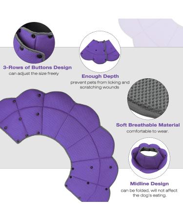 IDOMIK Dog Cone for Dogs After Surgery Comfy Soft Dog Cones for Large Medium Small Dogs Cats Adjustable Protective Dog Recovery Collars & Cones Alternatives to Prevent Pets from Licking Wounds M M(Neck Girth:11.02"-14.17") Purple - Buy Online on GoSupps.com