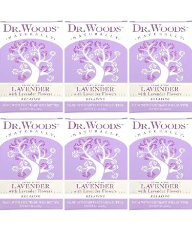 Dr. Woods Exfoliating Lavender Bar Soap with Organic Shea Butter 5.25 oz (Pack of 6)