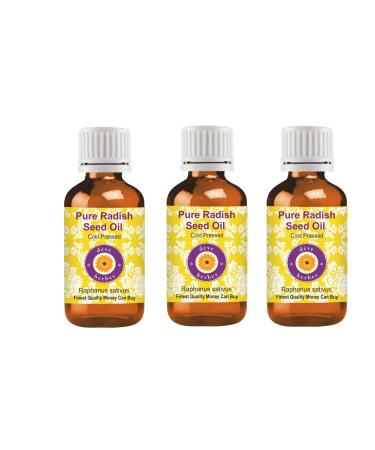 Deve Herbes Pure Radish Seed Oil Raphanus sativus 100 Natural Therapeutic Grade Cold Pressed Pack of Three 3 x 100 ml