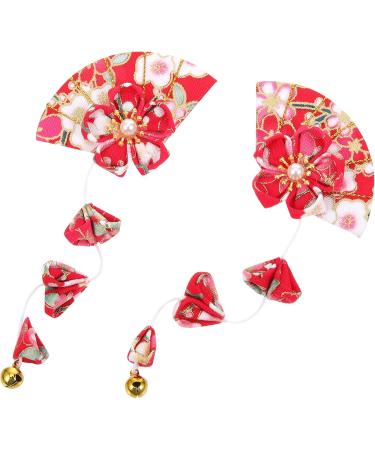 1 Pair Fan Hanfu Hairpin Kimono Hair Accessories Kimono Flower Hair Fan Barrette Clip Flower Barrettes Vintage Tassel Hairpins Hair Ornament The Flowers Metal Japan Misss1 - Buy Online on GoSupps.com